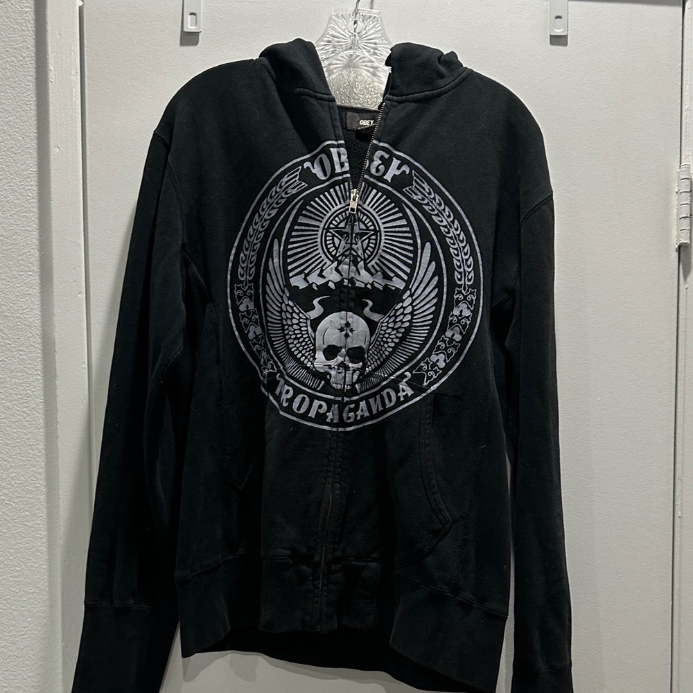 Obey Black Skull Graphic Jacket